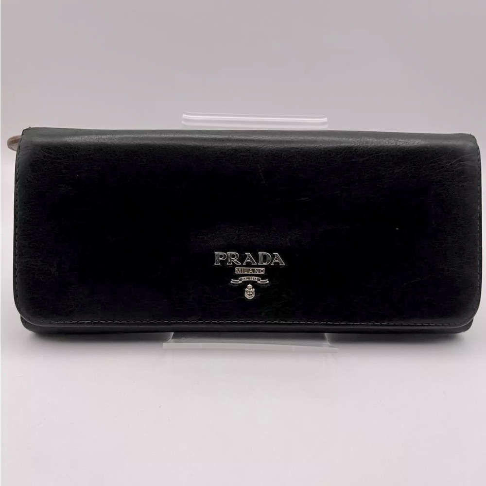 ❌SOLD❌ Authentic Prada Saffiano Leather Long Bifold Black Wallet